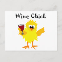 Funny Wine Chick Cartoon