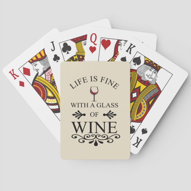 Funny wine drinker quote playing cards (Back)