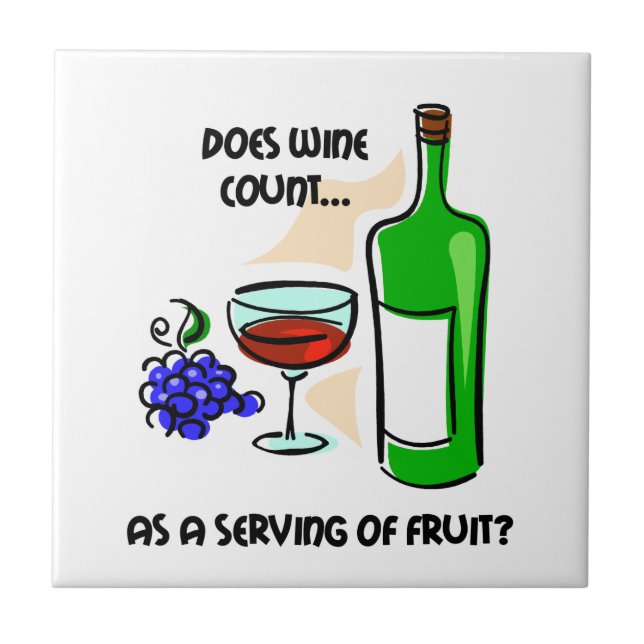 funny wine drinking tile (Front)