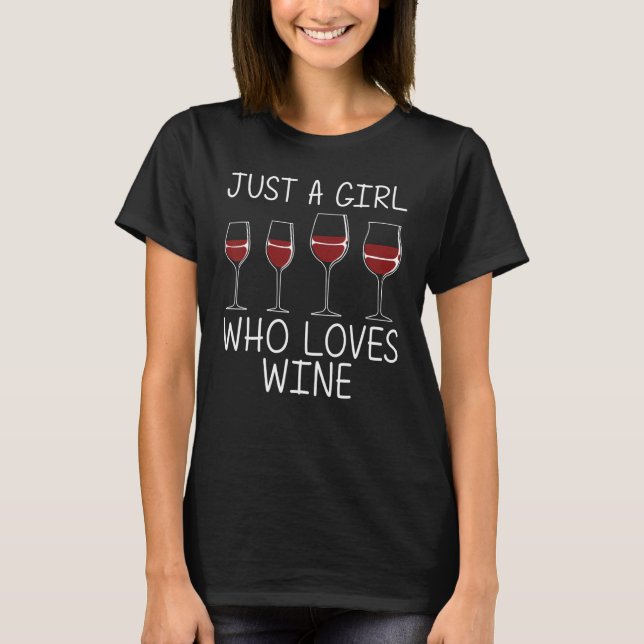 Funny Wine For Girls Kids Red Wine  Wine Glass Alc T-Shirt (Front)