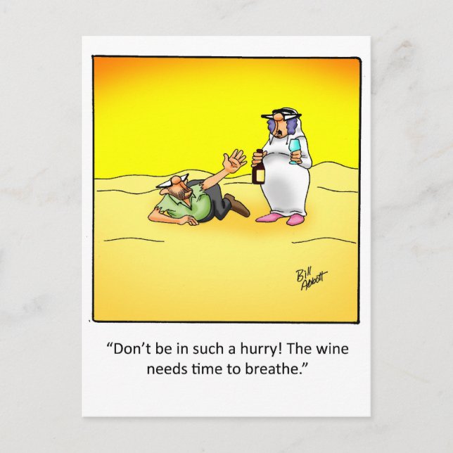 Funny Wine Gift! Postcard (Front)