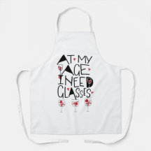Funny Wine Hand-Written Design Apron