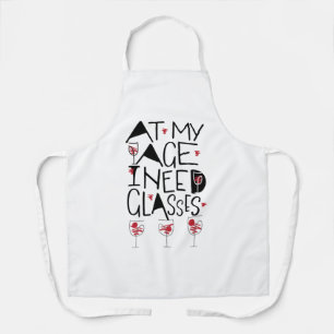 Funny Wine Hand-Written Design Apron