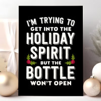 Funny Wine Holiday Spirit Christmas Card