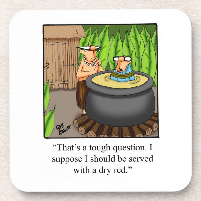 Funny Wine Humour Coaster Set (Front)