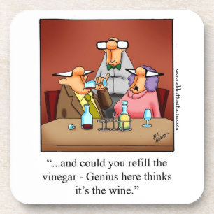 Funny Wine Humour Coaster Set