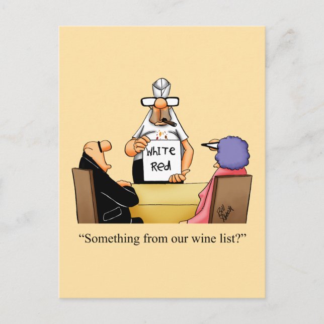 Funny Wine Humour Postcard  (Front)