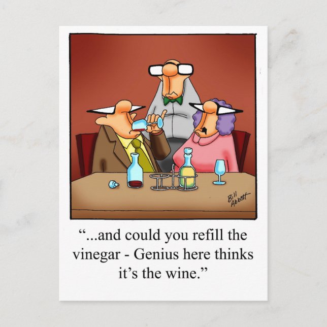 Funny Wine Humour Postcard "Spectickles" (Front)