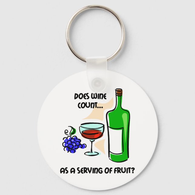 Funny wine humour saying keychain (Front)