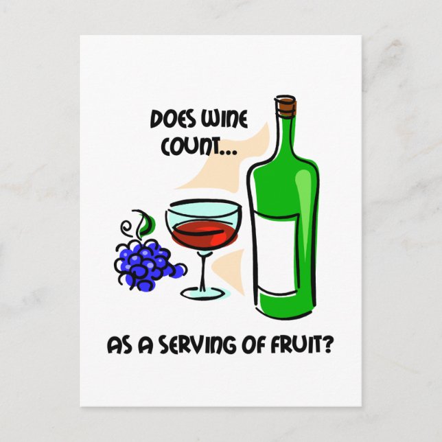Funny wine humour saying postcard (Front)