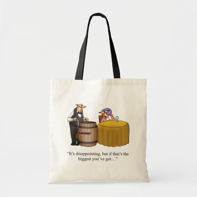 Funny Wine Humour Tote Bag (Front)