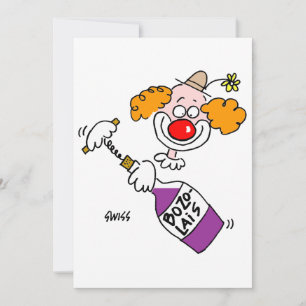 Funny Wine Lover Cartoon Tasting Party Invitation