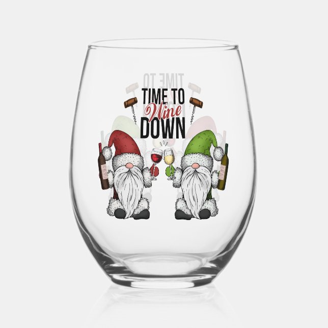 Funny Wine Lover Saying Stemless Wine Glass (Back)