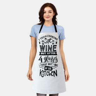 Funny Wine Lovers Quote About Cooking Kitchen  Apron