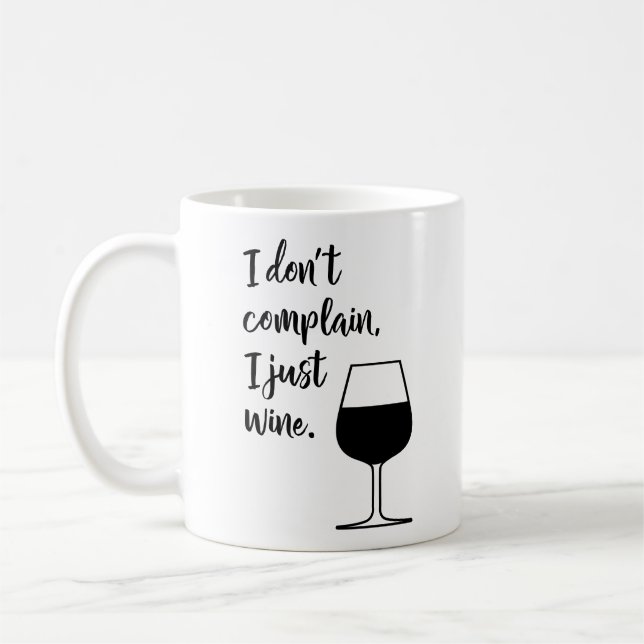 Funny Wine Lovers Saying in Black and White  Coffee Mug (Left)