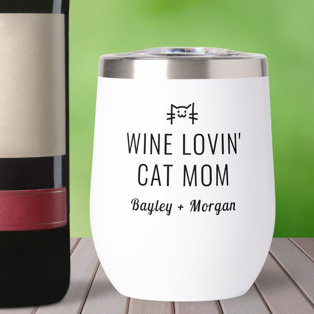Funny Wine Loving Cat Dad Personalized Names (Creator Uploaded)
