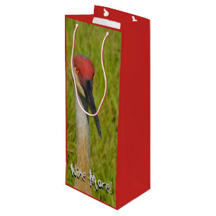  Funny Wine More Sand Hill Crane Nature Wildlife  Gift Bag