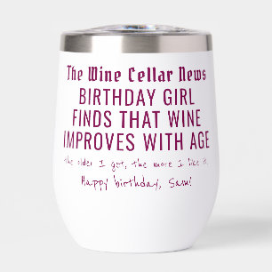 Funny Wine News Wine Improves With Age Customized
