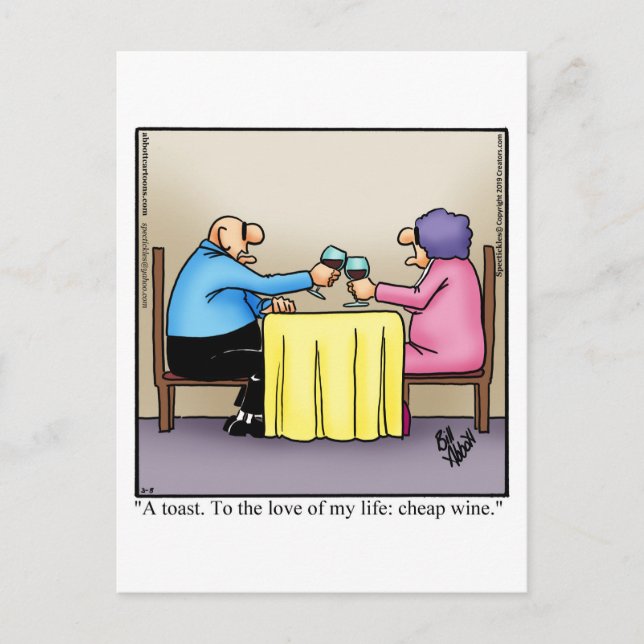 Funny Wine Postcard "Spectickles" (Front)