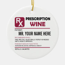 Funny Wine Prescription, Personalized Name Wine