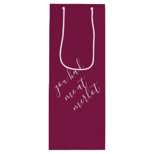 Funny Wine Pun Burgundy Wine Gift Bag