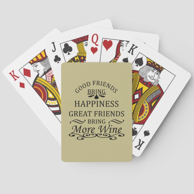 funny wine quote for friends playing cards (Back)