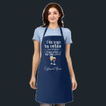 Funny Wine Quote I drink wine in yoga pants Adult Apron<br><div class="desc">A little drinking humour that you can pass on to your wine loving girlfriends. Make them laugh with this humourous gag gift or white elephant. I do yoga to relax - just kidding - I drink wine in my yoga pants.</div>
