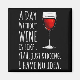 Funny Wine S_ A Day Without Wine Is Like Just Kidd Magnet