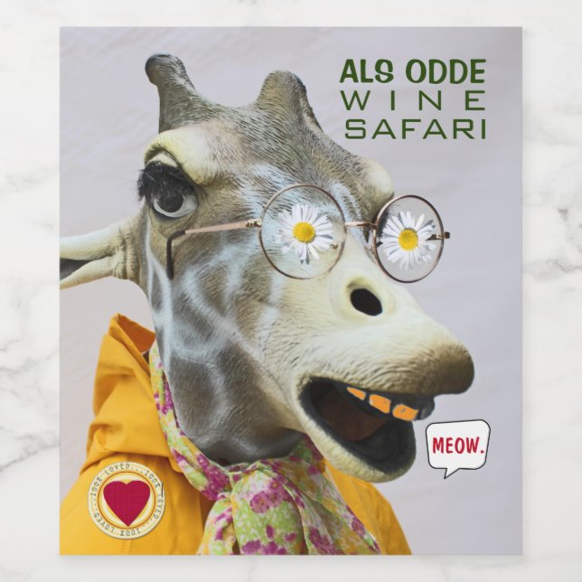 Funny Wine Safari Wine Labels! Wine Label (Single Label)