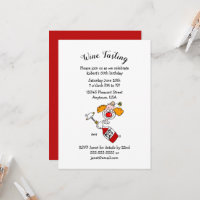 Funny Wine Tasting Birthday Party Invitations