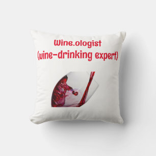 Funny Wine-Themed Throw Pillow