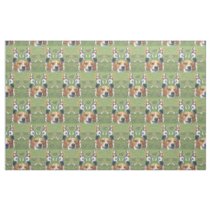 Funny Winking Beagle Rabbits & Beagles Fabric