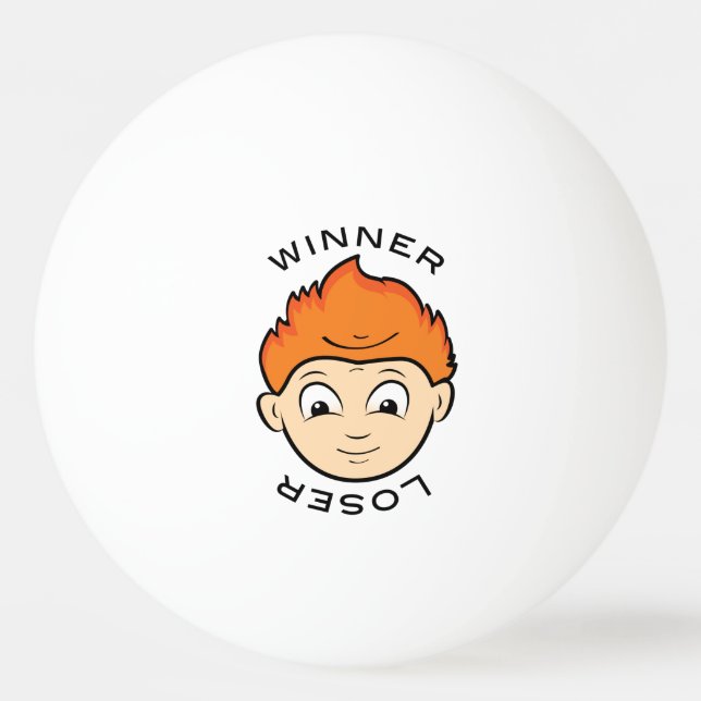 Funny Winner Loser Ping Pong Faces Ball (Front)