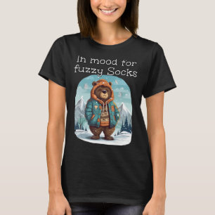 Funny Winter Bear loves fuzzy Socks T-Shirt