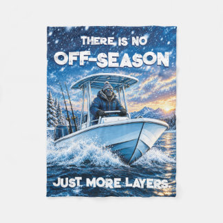 Funny Winter Boating Slogan Cold Weather Fishing Fleece Blanket