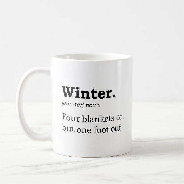 Funny winter definition coffee mug (Left)