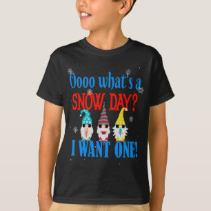 Funny Winter Snow Day Gnomes Want a Snow Day T-Shirt