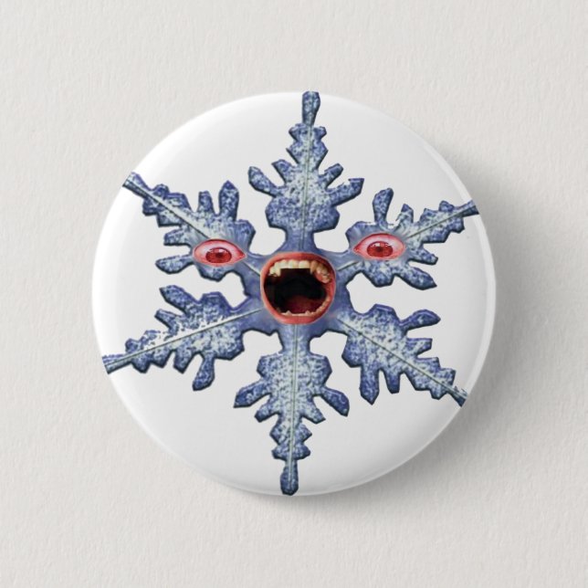 Funny Winter Snowflake Zombie 2 Inch Round Button (Front)