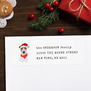 Funny Wire Fox Terrier Xmas Dog Return Address