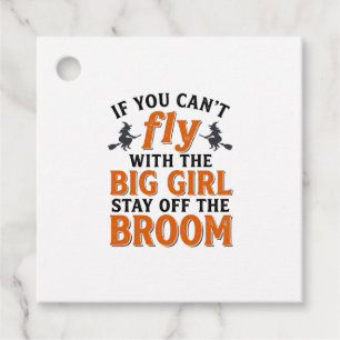 Funny Witch Broom Big Girl Halloween Shirt Design_ Favour Tags