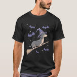 Funny Witch Broomstick Dachshund Lovers Spooky Hal T-Shirt<br><div class="desc">Funny Witch Broomstick Dachshund Lovers Spooky Halloween Dog</div>