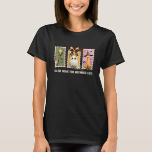 Funny Witch Cats Kittens Halloween Postage Stamps T-Shirt