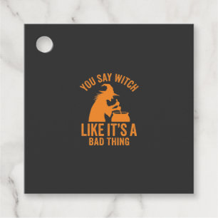 Funny Witch Cauldron Halloween Favour Tags