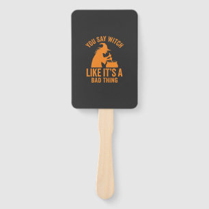 Funny Witch Cauldron Halloween Hand Fan