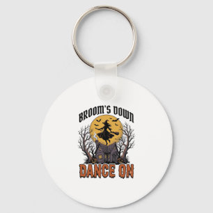 Funny Witch Dancer Vintage Halloween Engraving Shi Keychain