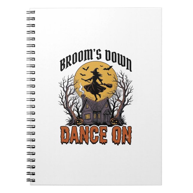 Funny Witch Dancer Vintage Halloween Engraving Shi Notebook (Front)