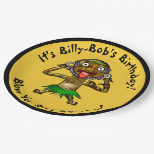 Funny Witch Doctor Tiki Party - Personalized Paper Plate