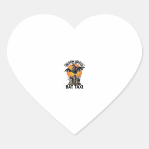 Funny Witch Halloween Broom Broke Bat Ride_1 Heart Sticker