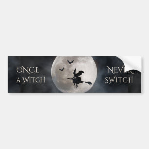 Funny Witch Halloween Bumper Sticker