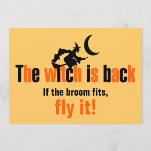 Funny Witch   Halloween Costume Party Personalized Invitation